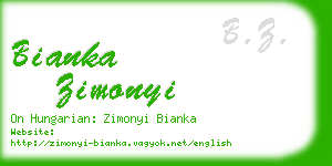bianka zimonyi business card